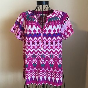 DANA BUCHMAN button up split side blouse